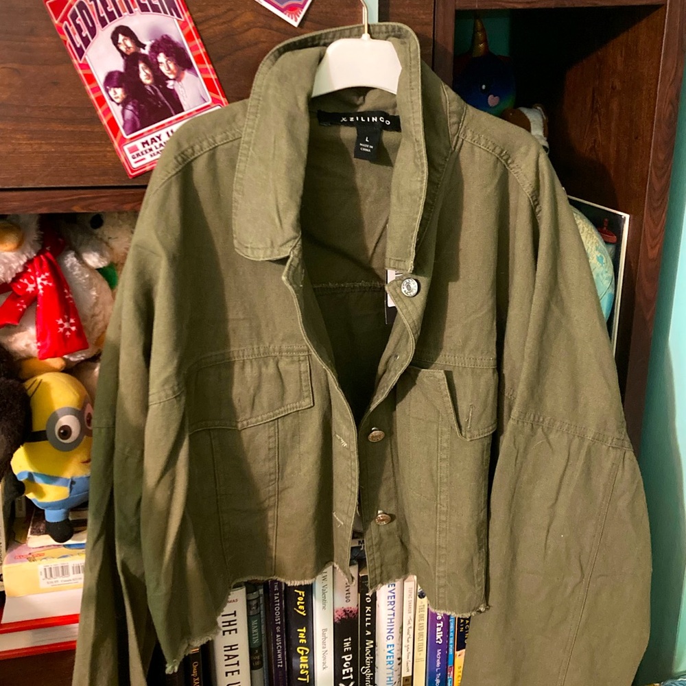 WOMENS OLIVE LONG SLEEVE JACKET